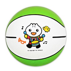FOOD超人兒童運動籃球，安全無毒材質，專為兒童設計，提升運動樂趣，鍛鍊手眼協調能力, 1個, FOOD超人兒童運動籃球-白綠(風車), 白綠