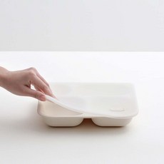 탁가온 네모 4구식판 뚜껑, 1개, 아이보리(단일색상)