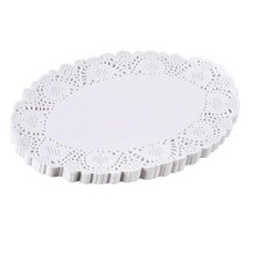 GHSHOP 140x 타원형 종이 도일리 장식 식기 장식 파티 공예 생일용, 목재 펄프, 하얀색