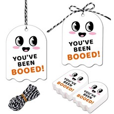 JEWGLO 할로윈 선물 태그 You've Been Booed 가방용 성인 아동용 Hi-Ween Boo 바구니 스터퍼 가방 스터퍼 가을 태그 스트링 부착 198931 856, JEWGLO 할로윈 선물 태그, You've Been