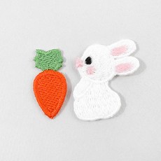 싼비즈 [6906-07]와펜 패치 비접착 자수 당근과토끼 1개