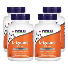 나우푸드 L-라이신 500 mg 100베지캡슐, 100정, 4개