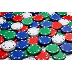 撲克籌碼組 紅色 藍色 綠色 白色, 四色-共100片, 1套