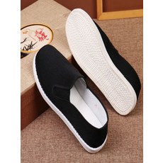 남자 슬립온 캐주얼화 블랙 남성 패션 봄 통기성 편안한 두꺼운 밑창 작업화