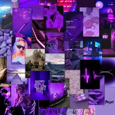 CodersParadise Manifestation Kit 2026 비전 보드 - 200개 이상의 요소가 있는 A4 시트 12장 일일 확인 및 생활 목표 인용문 미적 벽 아, 퍼플