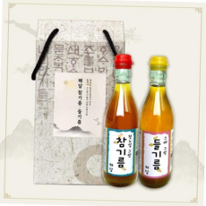 참기름+들기름 2구케이스 100%통참깨통들깨 저온착압 bes+934Bx, 1개, 350ml