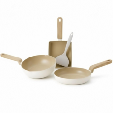 아이제나흐 크레마 우디 세라믹 프라이팬, 1세트, 프라이팬 20cm+궁중팬 20cm+계란말이팬 18cm, 화이트 크림