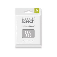 Joseph Joseph Intelligent Waste 활성탄 냄새 필터 리필 음식물 쓰레기 캐디 주방 통용 - 6개 팩, 6 Count (Pack of 1), 1개
