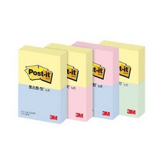 3M 포스트잇 653-2 접착메모지 2개패드 오피스 사무, 핑크/블루, 1개