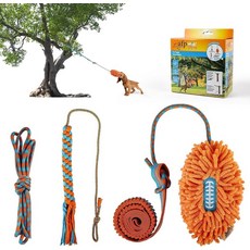 올 FOR PAWS 강아지 번지 줄 장난감 추격 및 줄다리기 재미를 위한 나무에 매달린 야외 중소형견을 인터랙티브 밧줄 장난감이 있는 코드 부드러운 씹기, 올 FOR PAWS 강아지 번지 줄 장난감 추격 및 줄