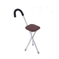 지팡이 노인 의자 접이식 다용도 네발 발 사각, E. 사이드 브라운