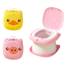 모미베리 아기 유아 어린이 변기 접이식 휴대용, 전용비닐 1롤