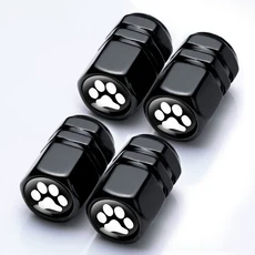 자동차 타이어 밸브캡 타이어마개 검정마개 베이직 공기마개 타이어밸브캡, 고양이 발 블랙, 4개