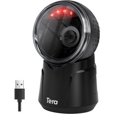 Tera 테라 바코드 스캐너 데스크탑 전방향: 1D 2D QR 핸즈 무료 USB 유선 리더 조절식 스캔 헤드 플러그 앤 플레이 POS 슈퍼마켓 소매점 모바일 결제 모델 9000용