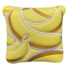 Golf Mallet 퍼터 헤드 커버 헤드커버 과일 스타일 골프 스퀘어 말렛 퍼터 커버 마그네틱 클로저 포함 프리미엄 골프 클럽 커버 액세서리 남성용 다크 바나나, 가벼운 바나나