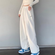 NOIDJ 簡約徽標闊腿慢跑褲 INO364A