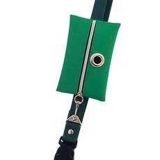 패피퍼피 강아지 핸즈프리 리드줄 풉백 일체형, 그린, 1개