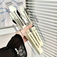 瓦尚旺 奶油白 梅花食物夾 燒烤自助餐 麻辣燙專用夾子 不鏽鋼食品夾, 1個, 瓦尚旺（加長燒烤夾）食品不鏽鋼,小號（2支裝）瀝油食物夾