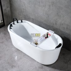 歐式迷你小戶型浴盆，家用成人獨立式五件套浴缸，亞克力日式貴妃浴缸, 彩色五件套包含空缸配置,≈1.5米, 1個