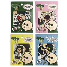빵빵이 조각 스티커 4P, 1개, 혼합색상