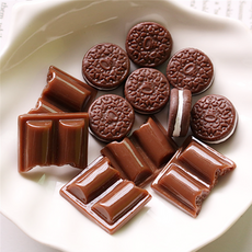 [드그라쎄] 초코과자 3종 미니어처 데코덴 파츠 석고방향제 레진 공예 아트 악세사리 부자재, C.도트 하트