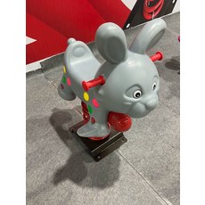 놀이터 스프링 목마 공원 동물 흔들말 시소 야외 흔들의자, 1개, 신형 흰 토끼
