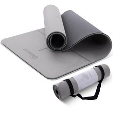 UMINEUX 여성용 남성용 요가 매트 2/5인치 매우 두꺼운 이중 미끄럼 방지 질감 친환경 TPE 필라테스 피트니스 그레이 169965, 회색