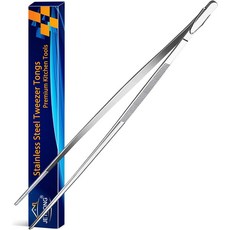 제트콩 12인치 주방 핀셋 파인 집게 엑스트라 롱 스테인리스 요리, 1, 12" Point