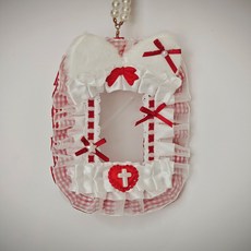 谷美 蕾絲卡套 證件保護套 吧唧搭檔 DIY 痛包裝飾物 寵愛藍, 小貓日記紅, 1個