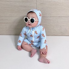 파티키즈KC 26여름곰돌이래쉬가드셋업(모자포함)*S(0~10)~L(18~24)* 262420