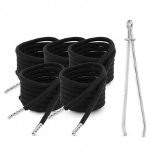 앙플러스 후드티 옷 끈 후드 스트링 철팁 바지끈, 5개, 블랙