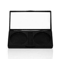 眼影/唇彩空盒 2孔 - DIY彩妝收納盒，雙格設計，方便攜帶，打造個人專屬彩妝盤, 1個, 自行黏