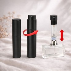노아루 새지않는 펌핑식 롤링업 향수공병, 2개, 블랙
