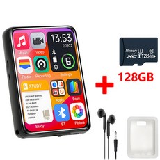 금속 MP3 플레이어 스크린 인치 음악 내장 블루투스 기능이있는 전자 터치 HIFI MP4 스피커, with 128GB card, with 128GB card, 1개