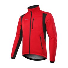 BERGRISAR 남성용 겨울 사이클링 자켓 Softshell 방풍 열 양털 자전거 러닝 윈드 브레이커 BGA025, XXL, Red, China Mainland