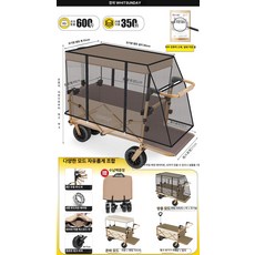 누마 유아웨건 접이식 쌍둥이 아기웨건 키즈 나들이 다용도카트 캠핑 어린이용 휴대용 피크닉 카트, 카키 플래그십 푸시풀 일체형 모기장 커버