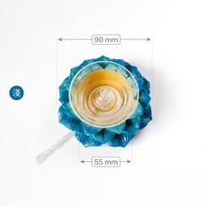 臺灣製 小蓮花燈芯固定座 黑色 90mm, 蓮花燈芯固定座〖小〗【淺藍】附燈芯, 1個