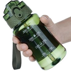 OLDLEY 355ml12온스 아동용 동기 부여 물병 여학생 및 남아용 누출 방지 트라이탄 BPA 프리 실리콘 빨대가 있는 재사용 가능한 병 배 180491, 355ml(12온스), 옥