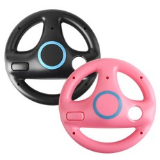 닌텐도 호환 Neutral Game Racing 스티어링 휠 호환 Wii Kart 리모컨 게임 패드 게임 콘솔에 대한 2Pcs 2-i, 13)pink and black