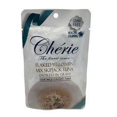Cherie 法麗 貓餐包 40克 微湯汁室內貓排毛餐包 招牌微湯汁餐包系列 100%多汁鮮香 貓罐 貓罐頭, 40g, 12個, 黃鰭鮪正鰹