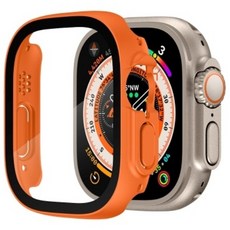 애플워치 울트라 호환 케이스 풀커버 강화유리 보호 필름 베젤 케이스, 애플워치 울트라(49mm), 만다린