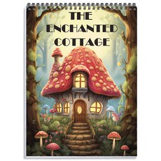 NICEROSE 성인 색칠하기: THE ENCHANTED COTTAGE 컬러링북 30페이지, 매력적인 오두막