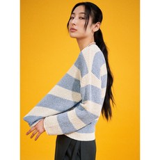 에잇세컨즈 여성 니트/스웨터 355351LYDQ 반팔 여름니트 컬러블록