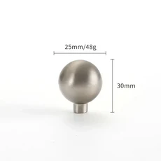 YUTOKO-황동 골드 캐비닛 손잡이 진주 회색 도어 아연 합금 서랍 가구 하드웨어, 08 Brushed Nickel S