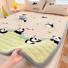 두꺼운 침대패드 기숙사 고시원 매트리스 겨울용 보온 극세사 패드, 3. 팬더