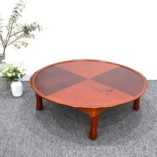 남원춘향공방 원형 대형 밥상 집들이상 접이식 지름 81cm 90cm 105cm, 붉은 대추색, 1