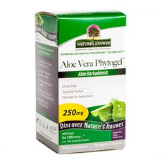 NATURE'S ANSWER 蘆薈植物凝膠無麩質素食膠囊 250mg, 1個, 90 件