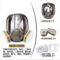 3M6800 방독면 마스크 독성 보호 특수산업 편함, F 6800  6006 필터 박스 세트