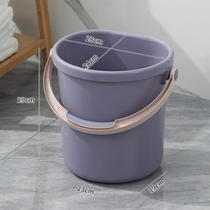 家用儲水桶塑料帶手提盛水桶學生宿舍洗衣桶臉盆, 紫羅蘭(桶身+蓋子)