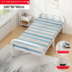 접이식 1인용 침대 휴대용 고시원 사무실 기숙사용 간이침대 이동식, 90cm 원형 스트라이프